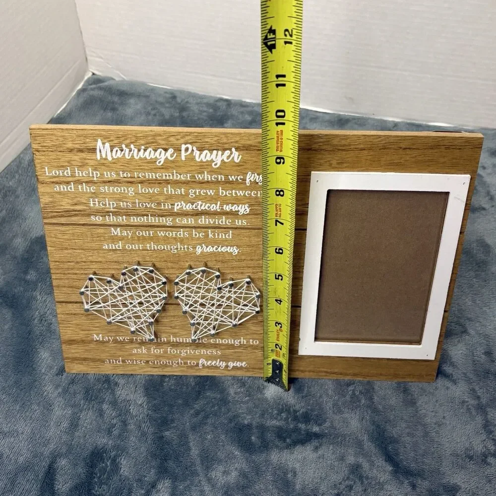 Ylovan Marriage Prayer Wooden Picture Frame 4x6 Rustic